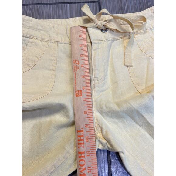 Luxury Linen relaxed breathable butter-yellow coastal breezy wide leg pants sz 8 - Picture 5 of 11